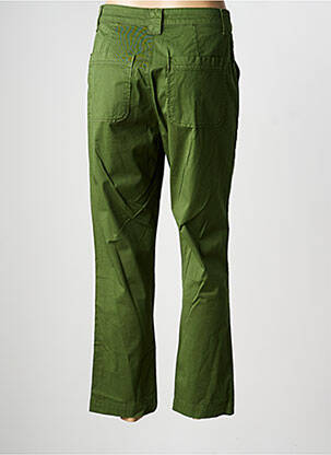 Pantalon droit tissage popeline taille normale vert KANOPE femme