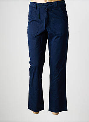 Pantalon droit tissage popeline taille normale bleu KANOPE femme