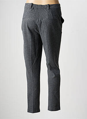 Pantalon chino fermeture zippée sous rabat avec crochet taille normale gris OUI femme