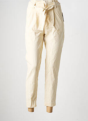Pantalon 7/8 taille haute taille haute beige REIKO femme