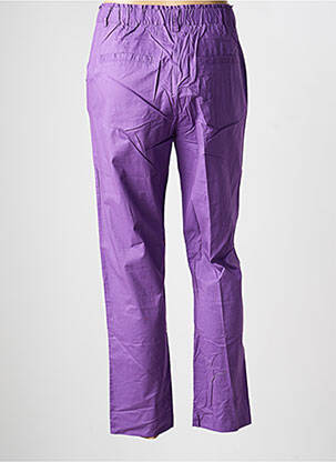 Pantalon droit tissage popeline taille normale violet YERSE femme