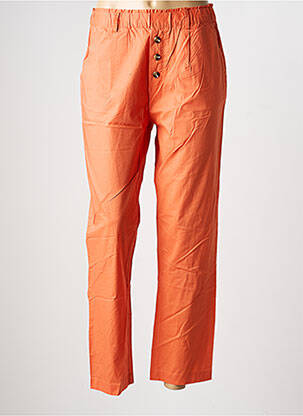 Pantalon droit tissage popeline taille normale orange YERSE femme