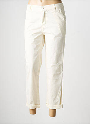 Pantalon chino tissage popeline taille normale beige HAPPY femme