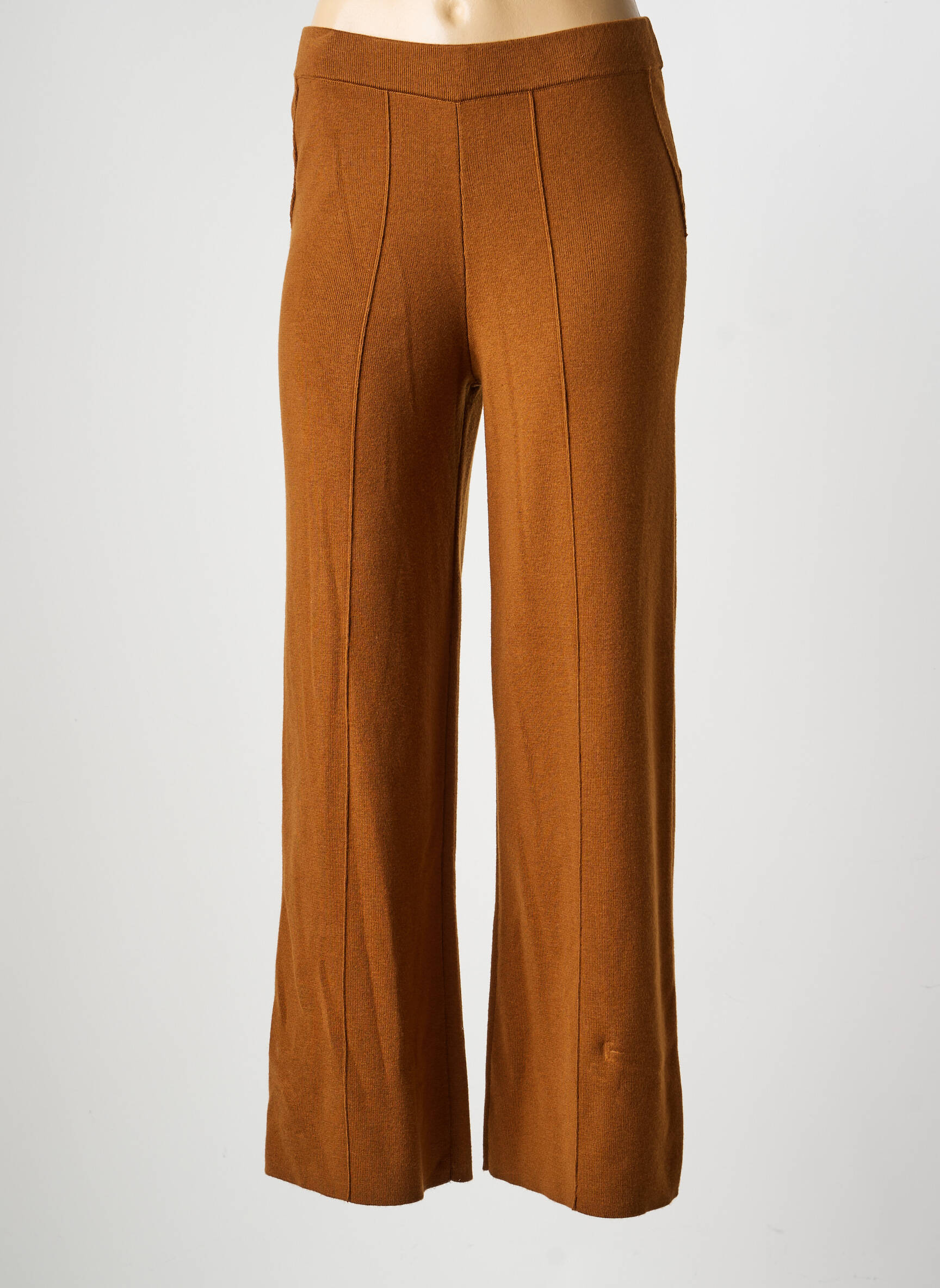 Pantalon flare taille élastique taille normale jaune VAN-DOS femme