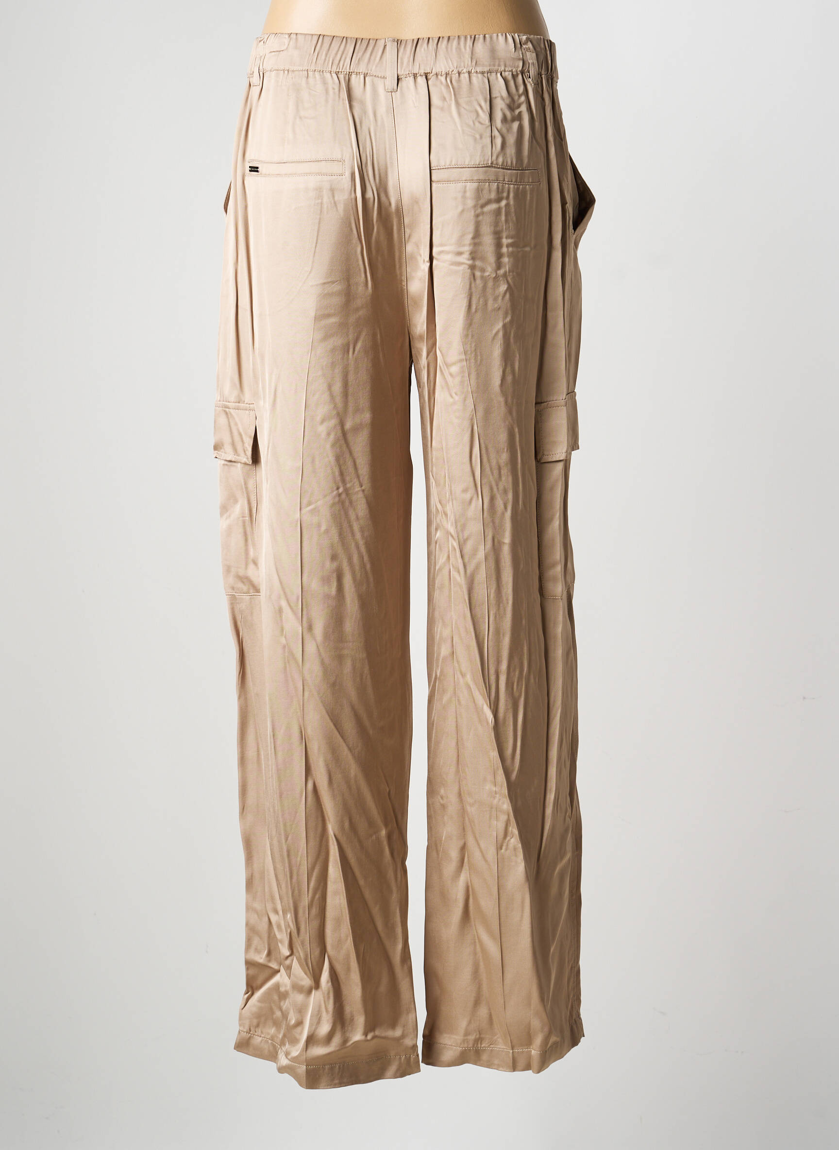 Pantalon large fermeture zippée sous rabat boutonné taille normale marron STREET ONE femme