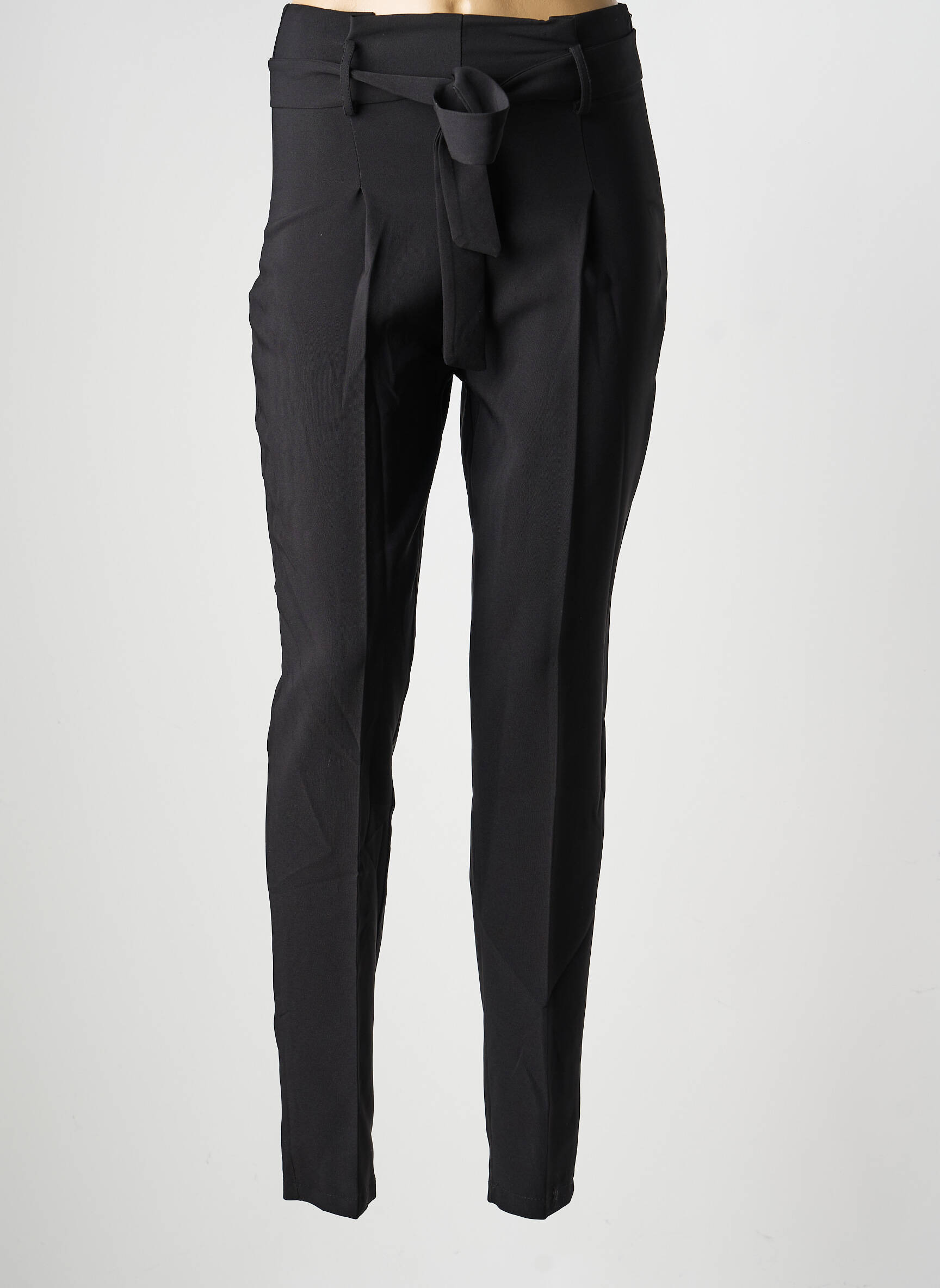 Pantalon slim taille haute taille haute noir STUDIO PARISIEN femme