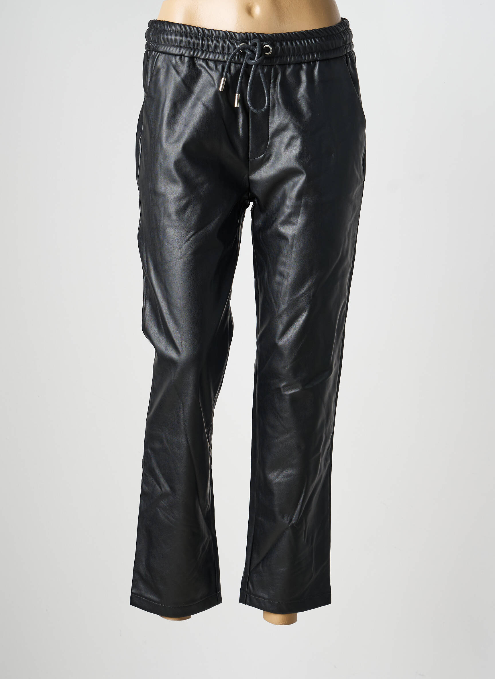 Pantalon droit taille élastique taille normale noir KANOPE femme