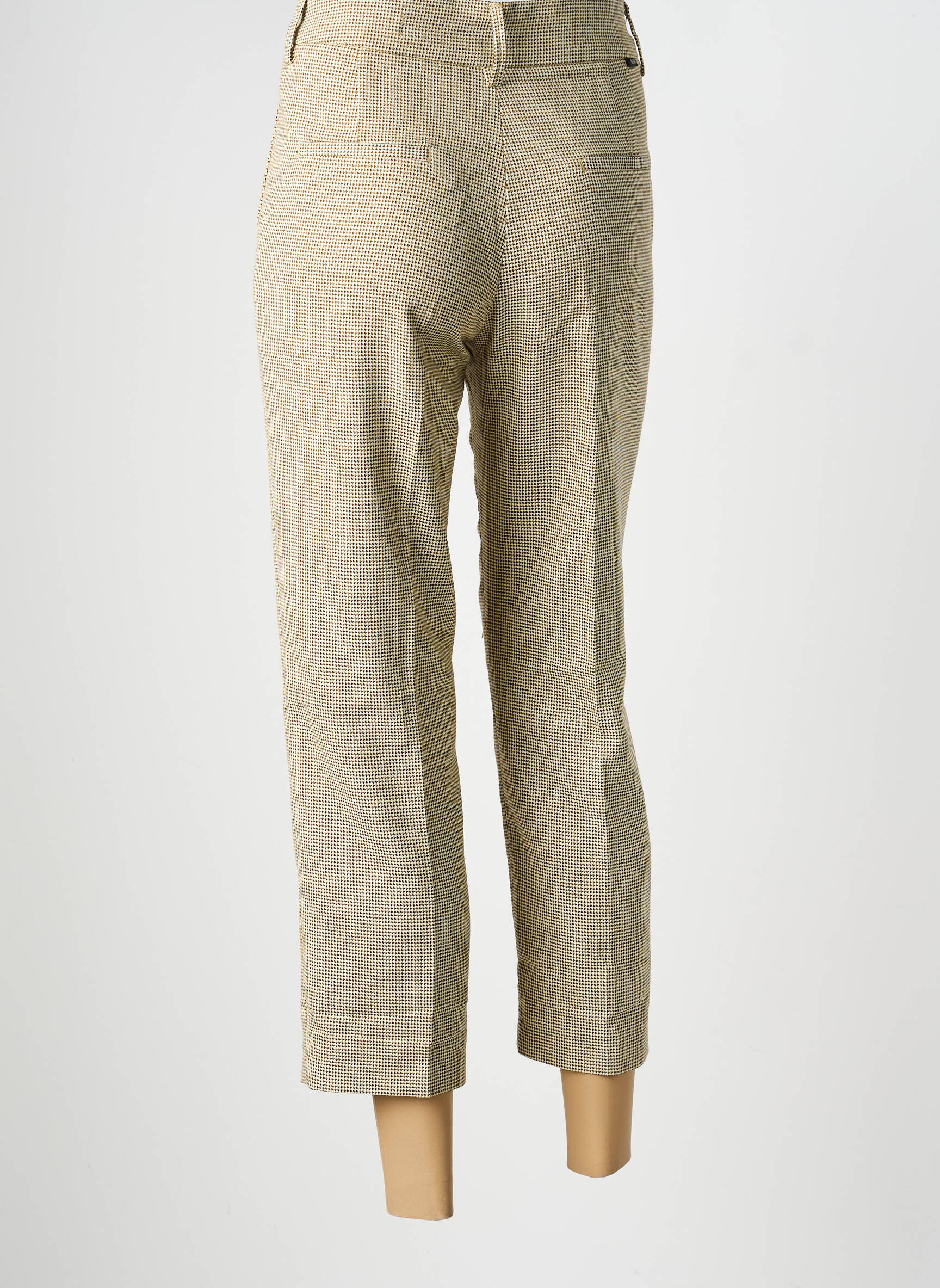 Pantalon 7/8 taille à pinces taille normale beige REIKO femme