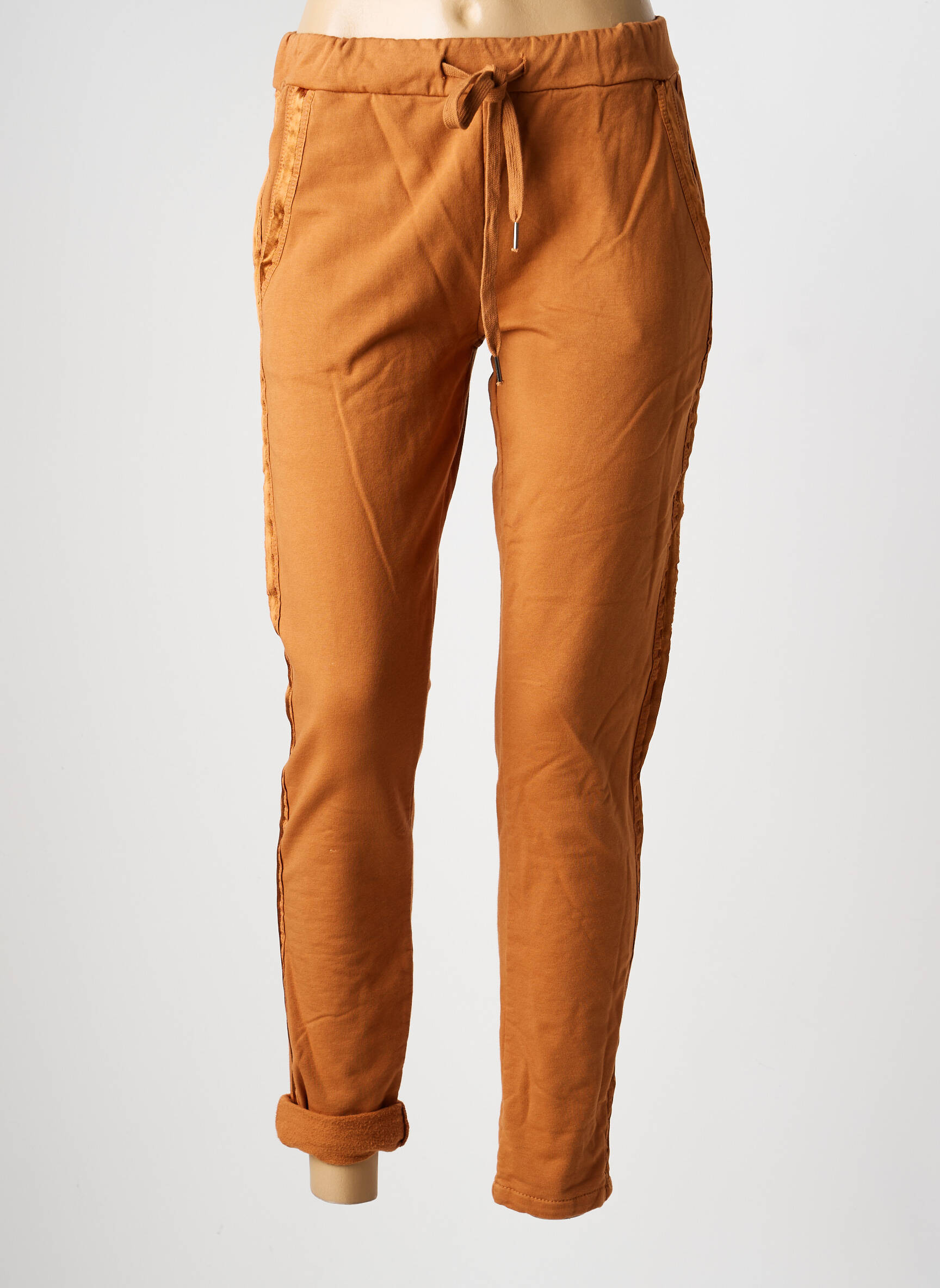 Jogging slim taille normale marron STUDIO PARISIEN femme
