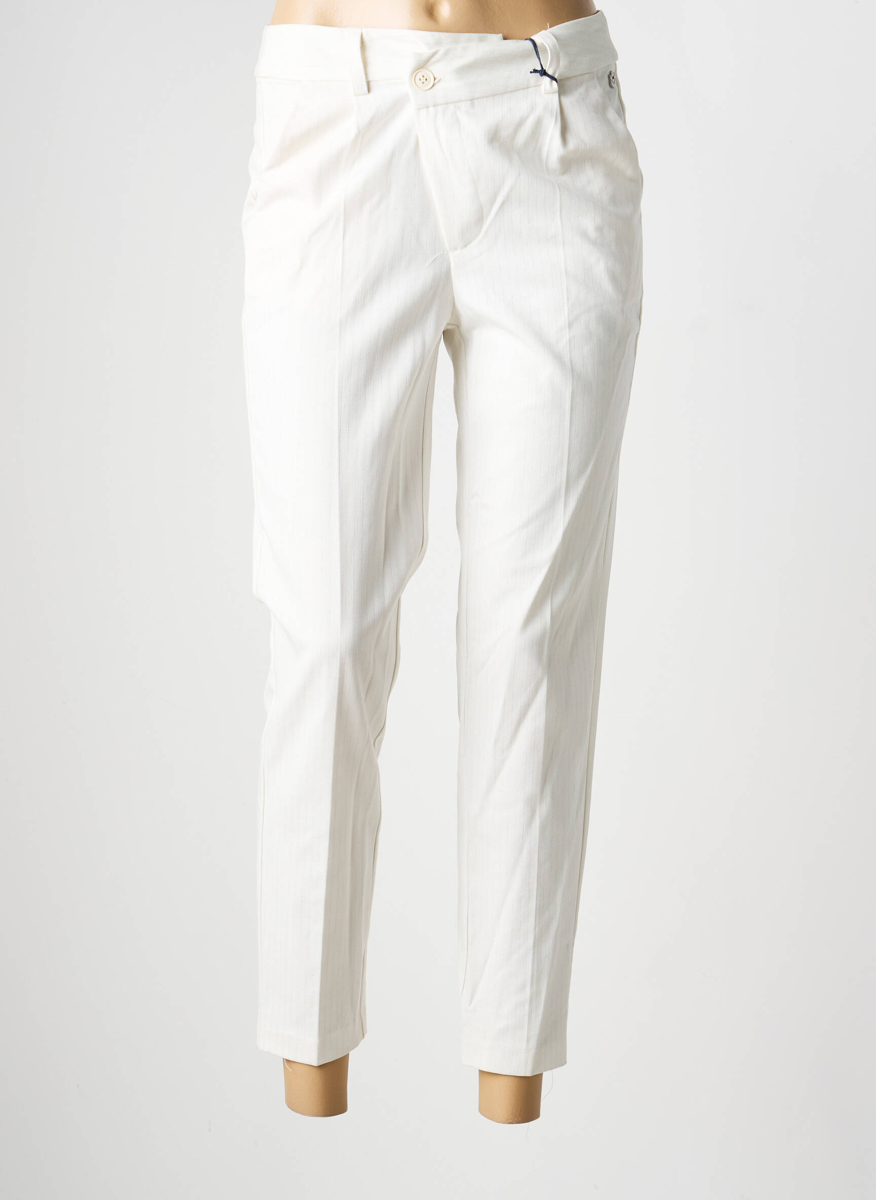 Pantalon 7/8 taille à pinces taille normale beige FREEMAN T.PORTER femme