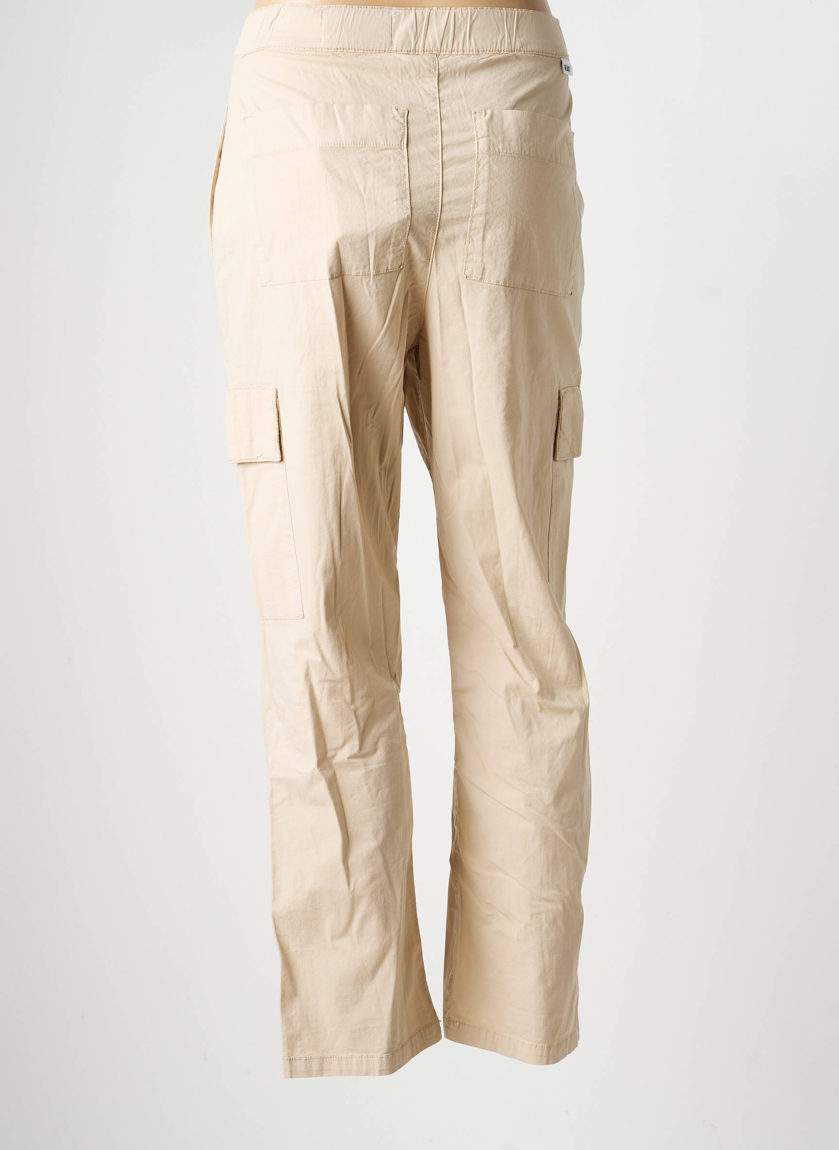 Pantalon cargo slim taille normale beige REIKO femme