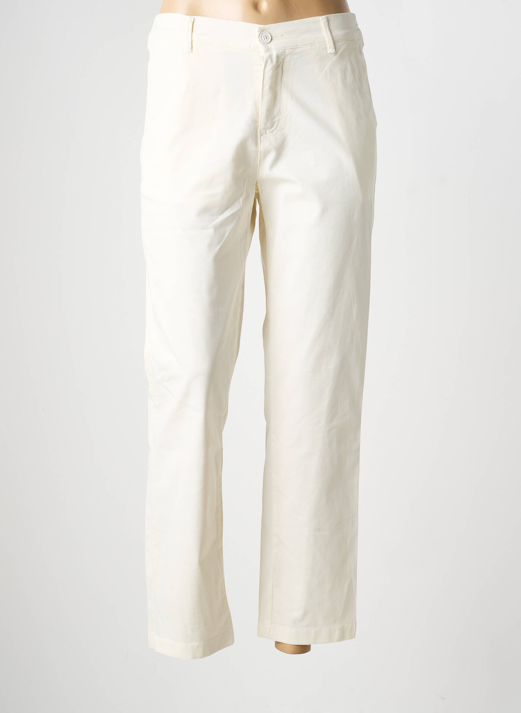Pantalon 7/8 taille élastique taille normale beige HAPPY femme