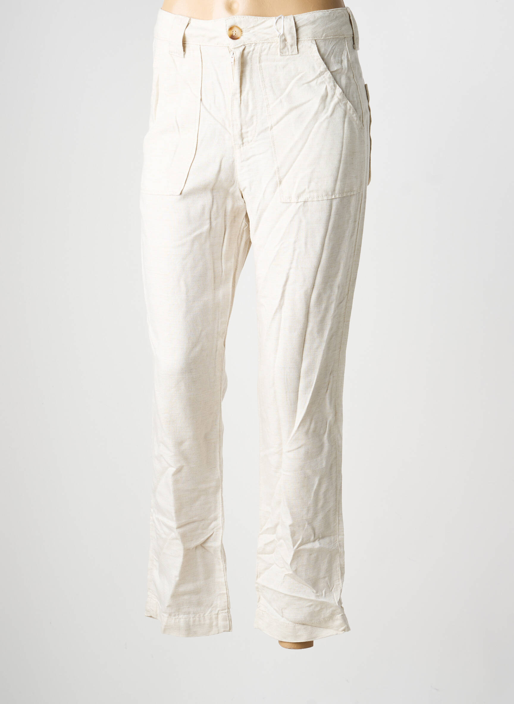 Pantalon slim taille normale taille normale beige KANOPE femme