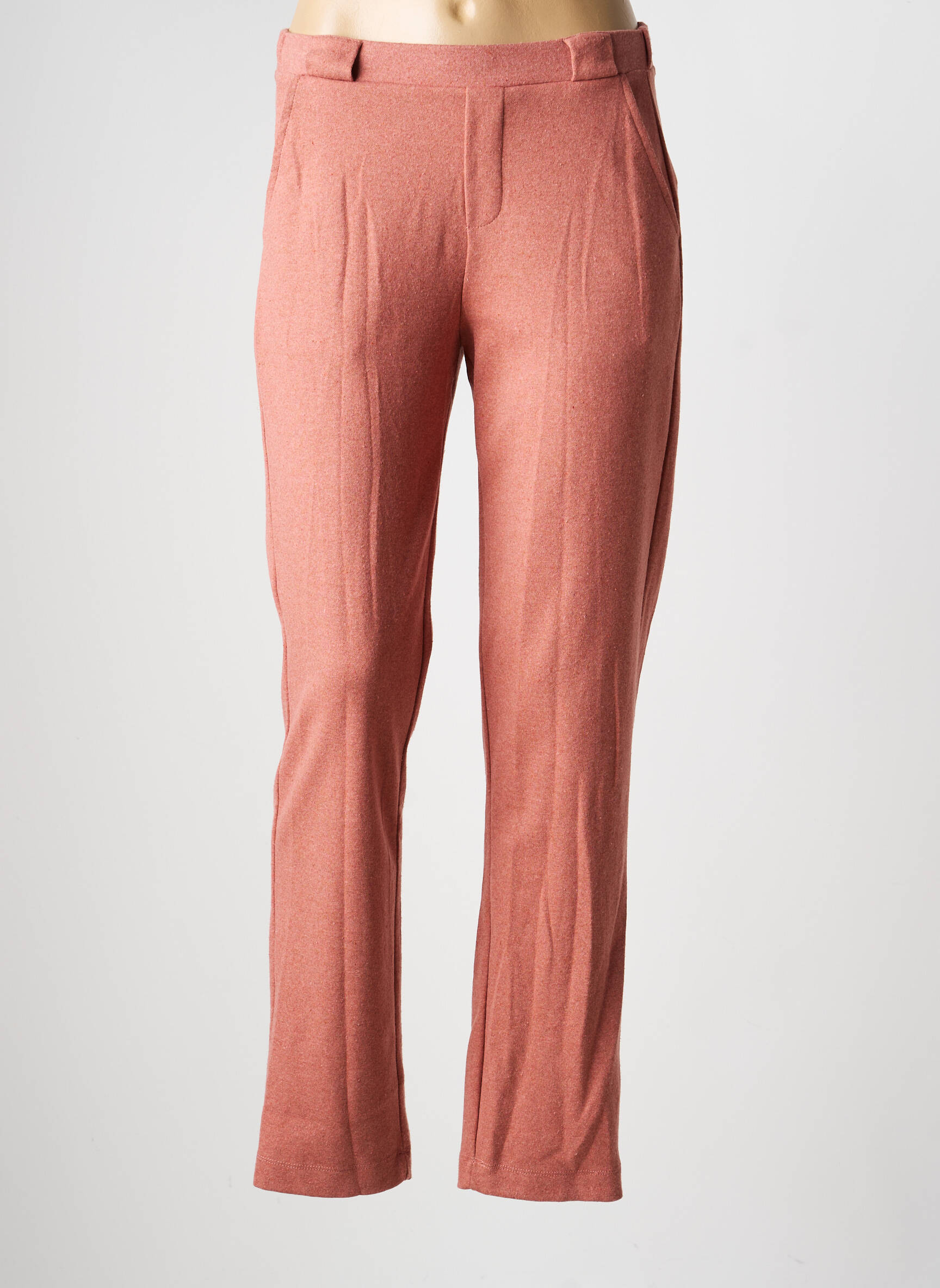 Pantalon chino stretch taille normale rose YERSE femme
