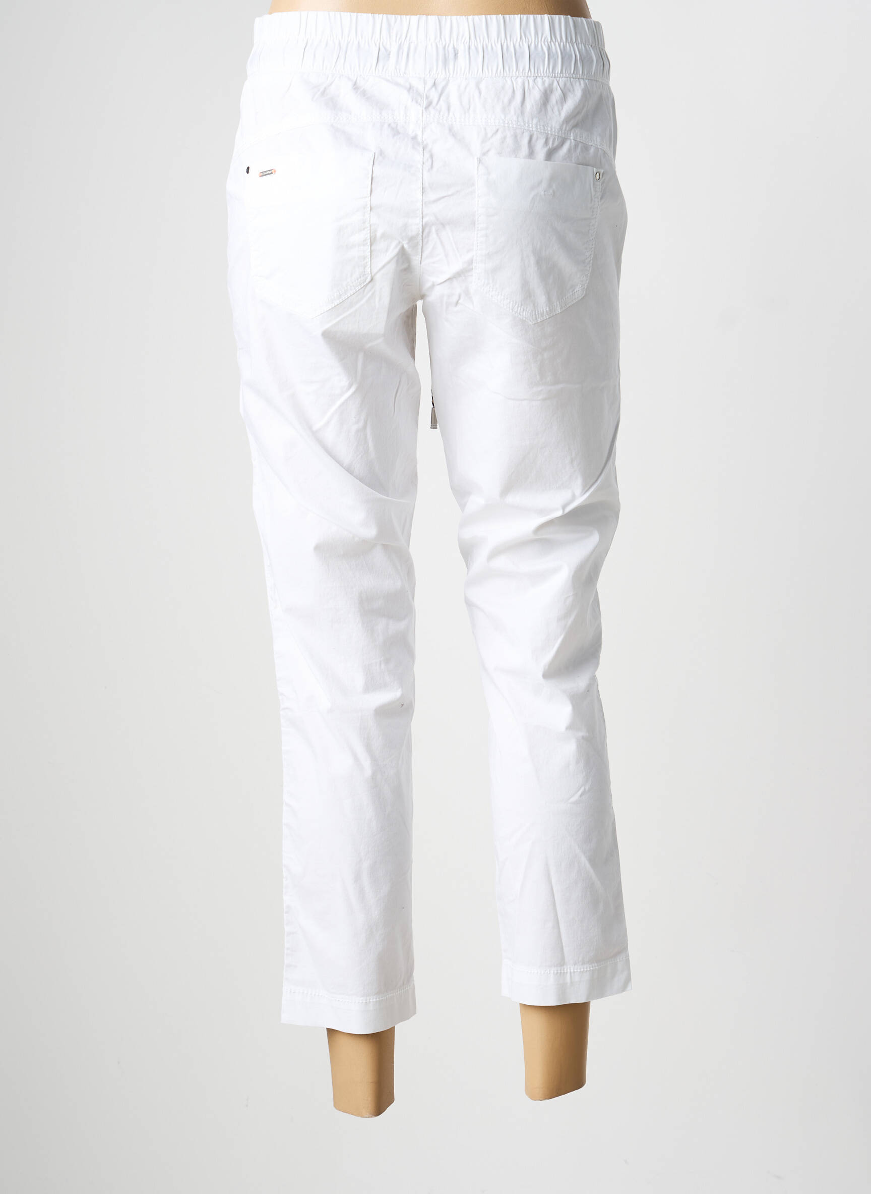 Pantalon 7/8 taille élastique taille normale blanc STREET ONE femme