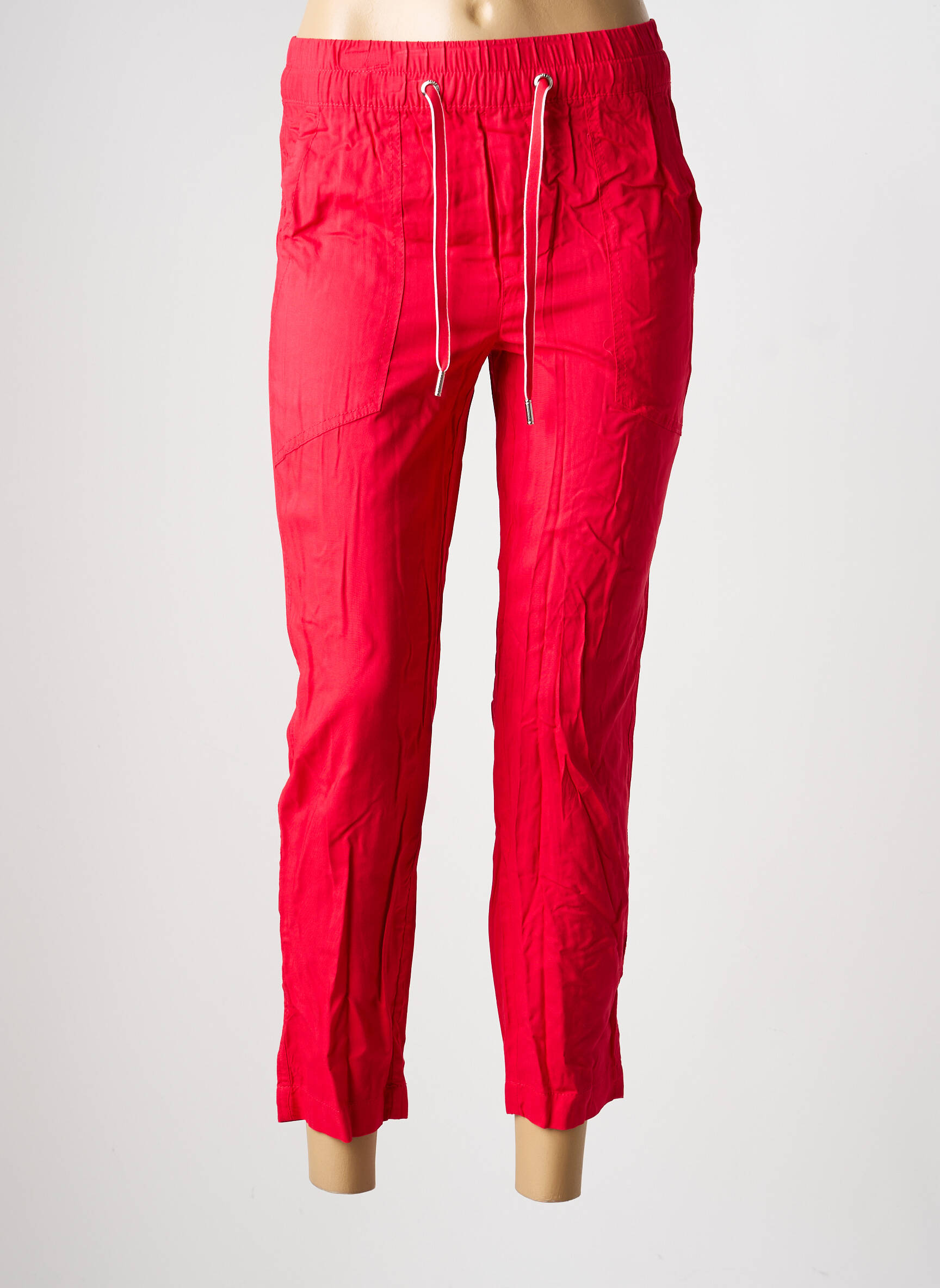 Pantalon 7/8 taille élastique taille normale rouge STREET ONE femme