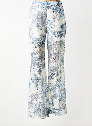 Pantalon flare taille élastique taille haute bleu ALTAMIRA femme