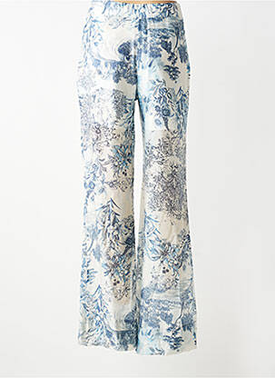 Pantalon flare taille élastique taille haute bleu ALTAMIRA femme