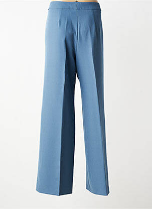 Pantalon large tissage crêpe taille haute bleu DIANA GALLESI femme