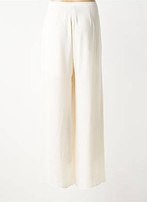 Pantalon large fermeture zip latéral taille normale beige DIANA GALLESI femme