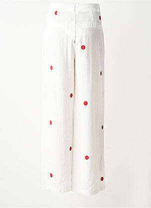 Pantalon large tissage crêpe taille haute rouge LUMINA femme