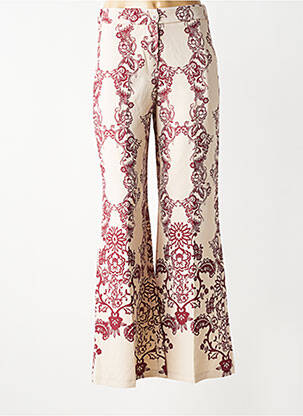 Pantalon flare taille à pinces taille haute beige CIVICO 1 femme