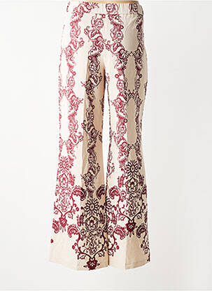 Pantalon flare taille à pinces taille haute beige CIVICO 1 femme