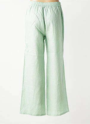 Pantalon large tissage crêpe taille normale vert DIANA GALLESI femme