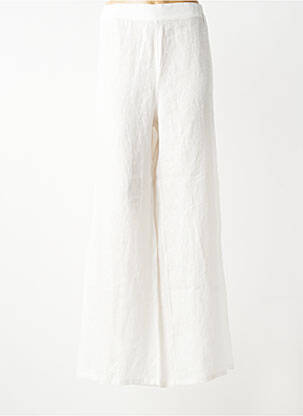 Pantalon large tissage crêpe taille normale blanc DIANA GALLESI femme