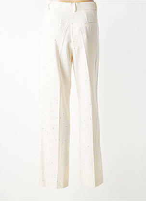 Pantalon droit tissage crêpe taille haute beige ALTAMIRA femme