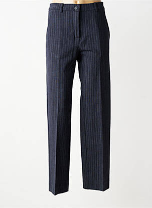 Pantalon droit taille à pinces taille normale bleu VOLPATO femme