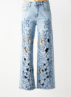 Jean coupe flare stretch taille haute bleu CIVICO 1 femme