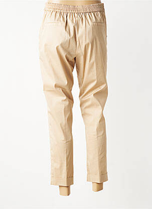 Pantalon 7/8 tissage popeline taille normale beige VOLPATO femme