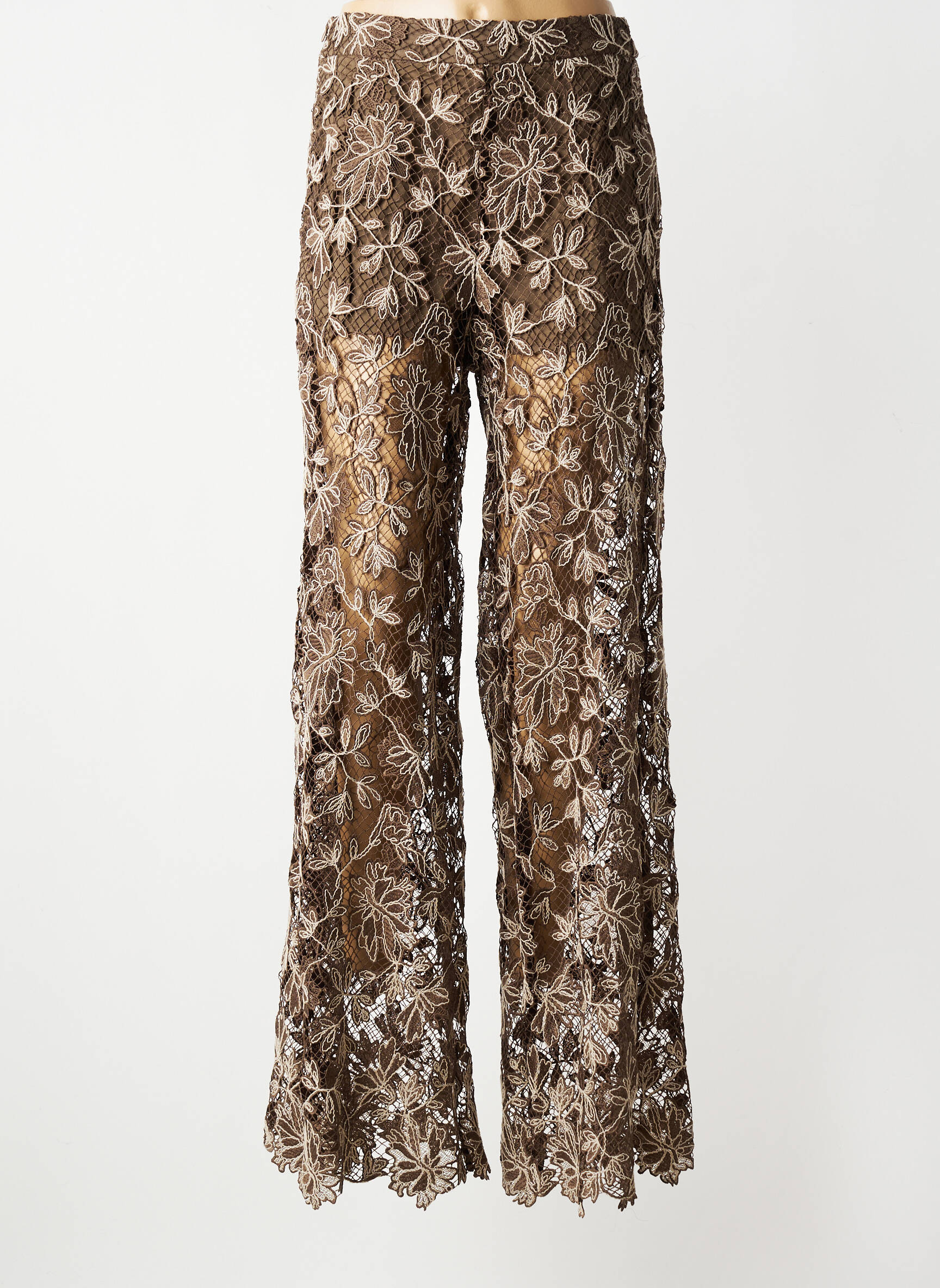 Pantalon flare taille normale taille normale marron LUMINA femme