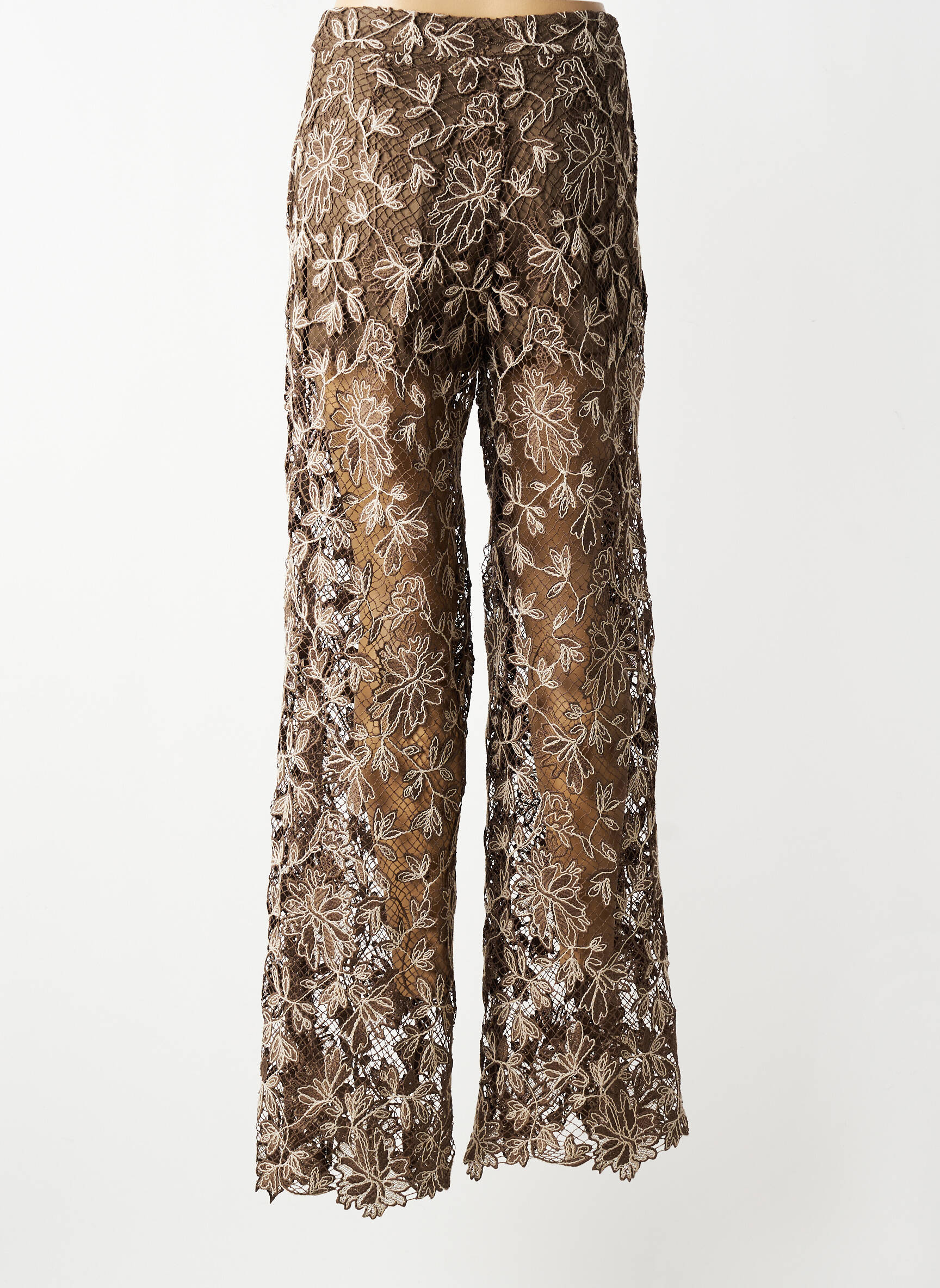 Pantalon flare taille normale taille normale marron LUMINA femme