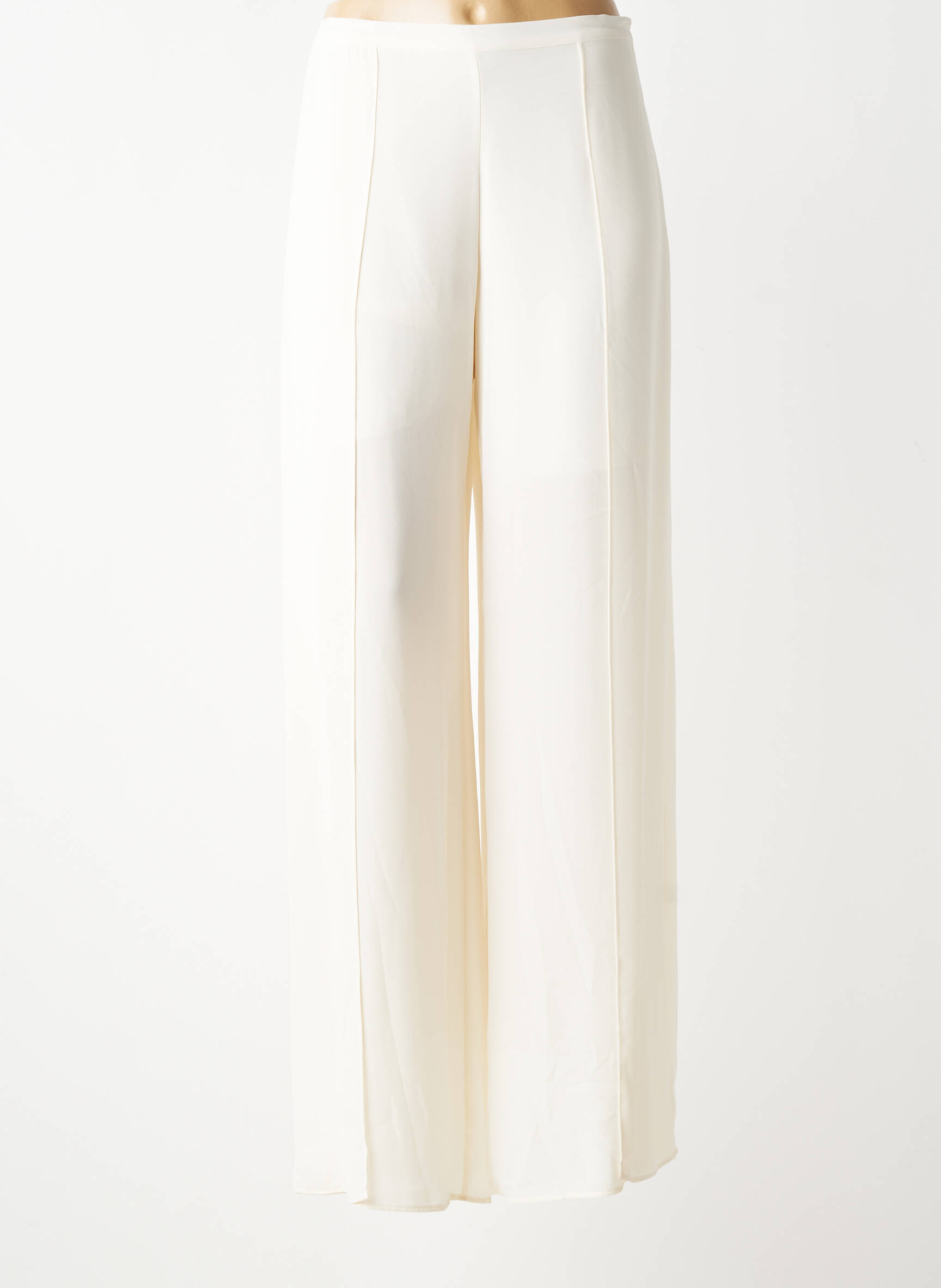 Pantalon large fermeture zip latéral taille normale beige DIANA GALLESI femme