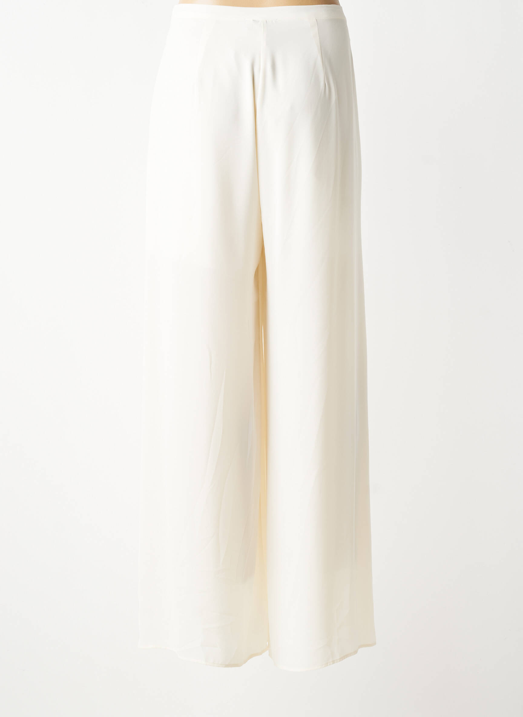 Pantalon large fermeture zip latéral taille normale beige DIANA GALLESI femme
