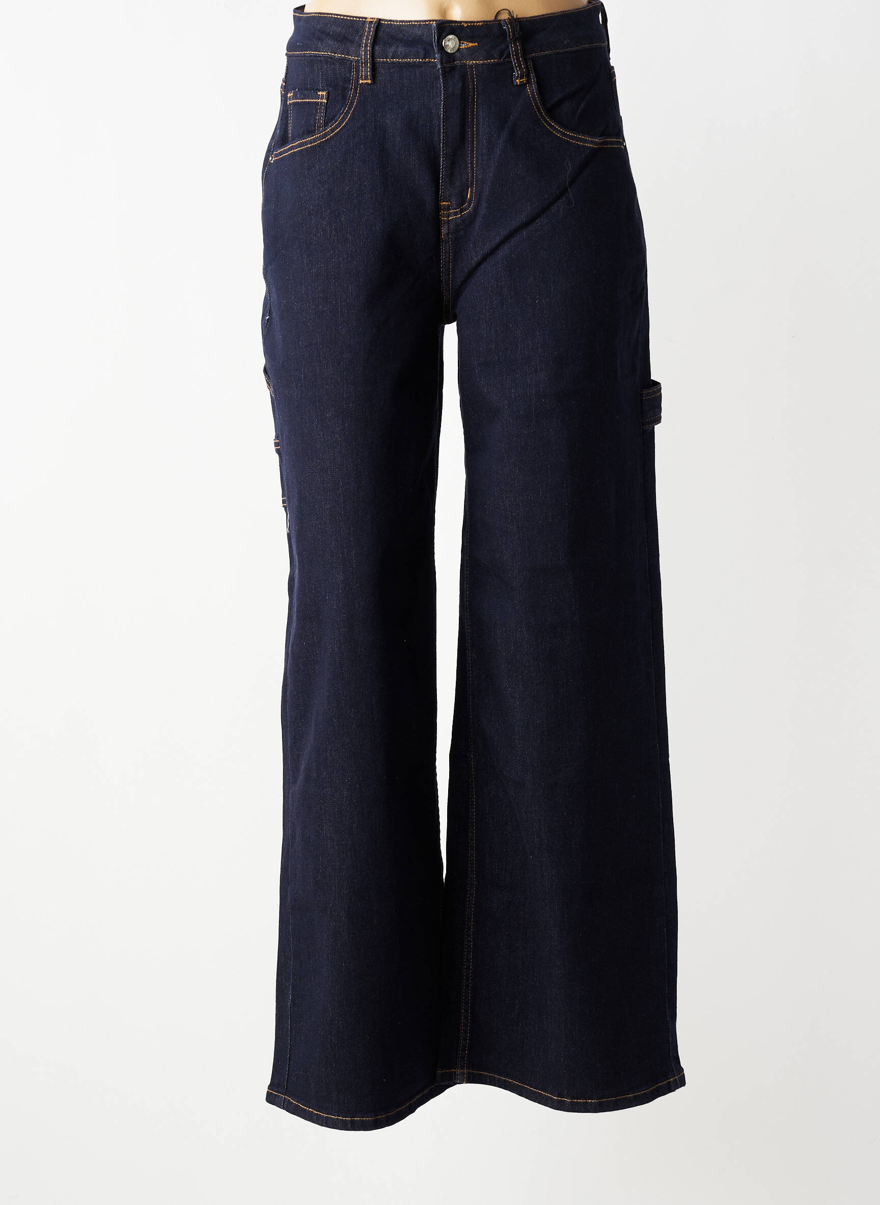 Jeans coupe large stretch taille haute bleu CIVICO 1 femme