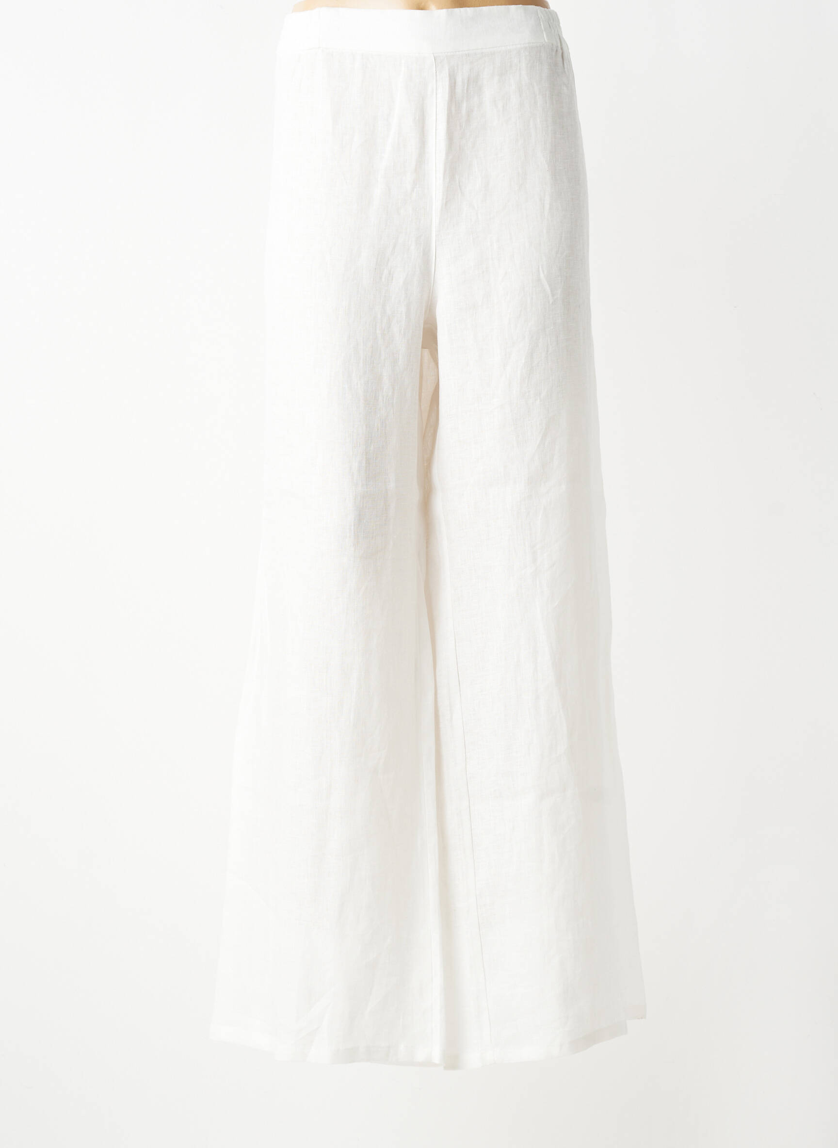 Pantalon large tissage crêpe taille normale blanc DIANA GALLESI femme