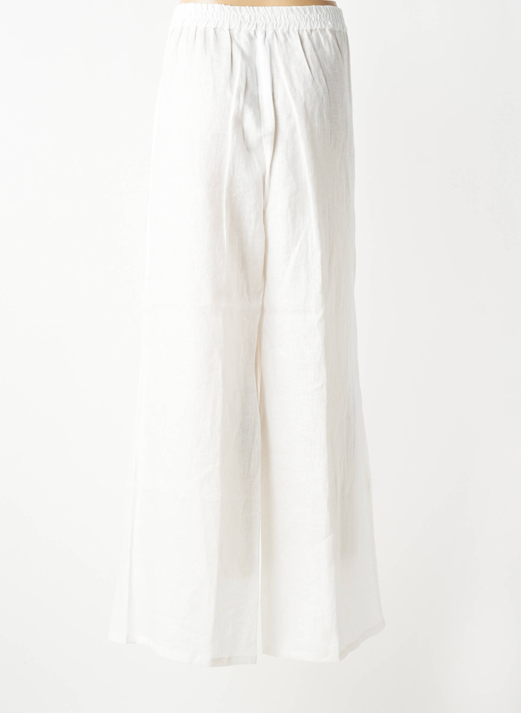 Pantalon large tissage crêpe taille normale blanc DIANA GALLESI femme