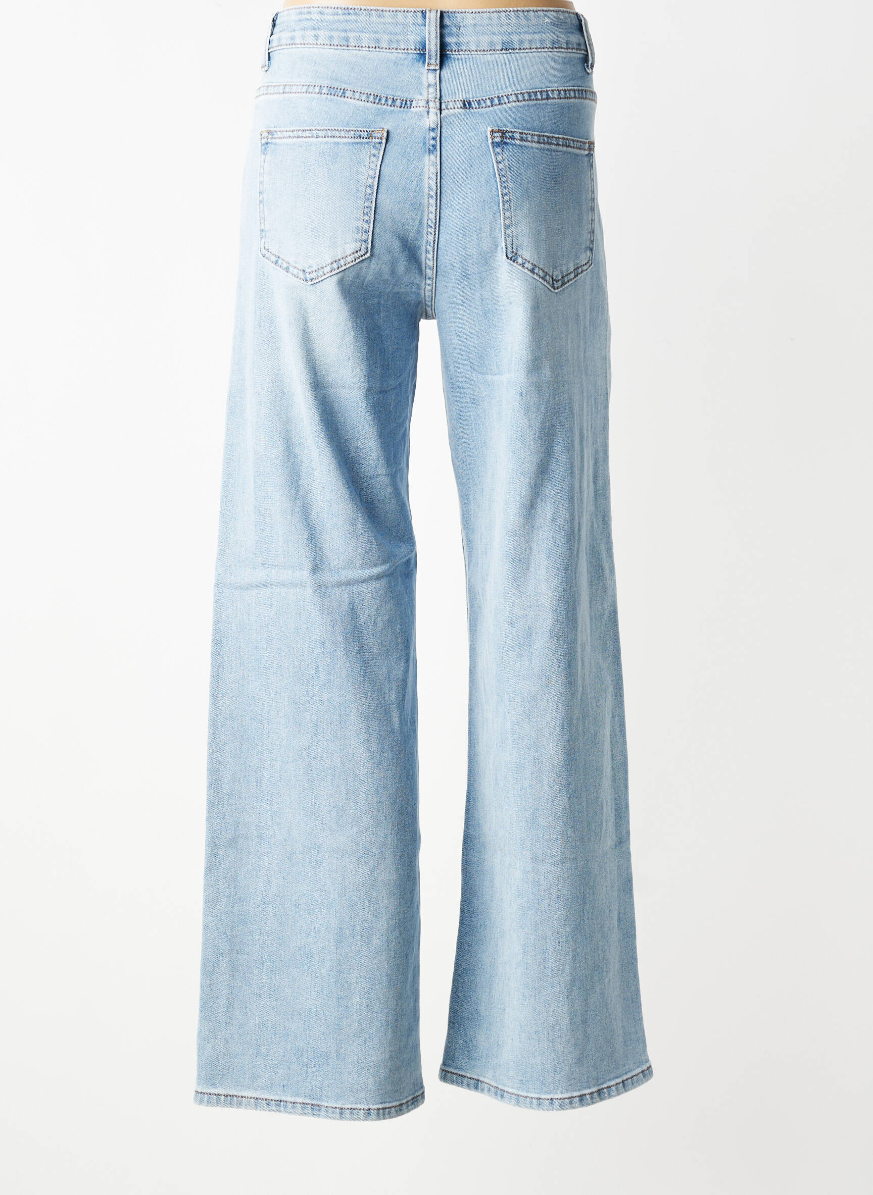 Jean coupe flare stretch taille haute bleu CIVICO 1 femme