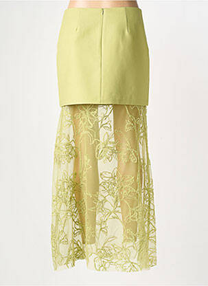 Jupe longue fermeture zippée au dos vert LUMINA femme