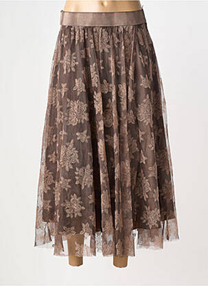 Jupe longue doublure marron ALTAMIRA femme