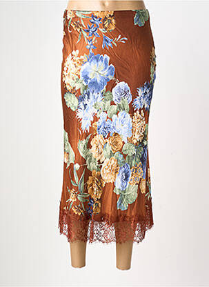 Jupe longue taille normale marron LUMINA femme