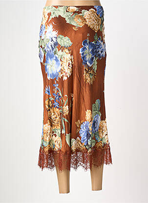 Jupe longue taille normale marron LUMINA femme