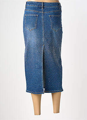 Jupe mi-longue stretch bleu CIVICO 1 femme