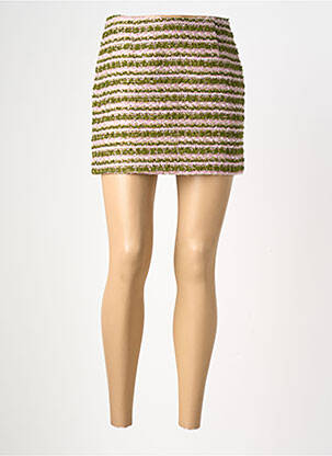 Jupe courte coupe droite vert LUMINA femme