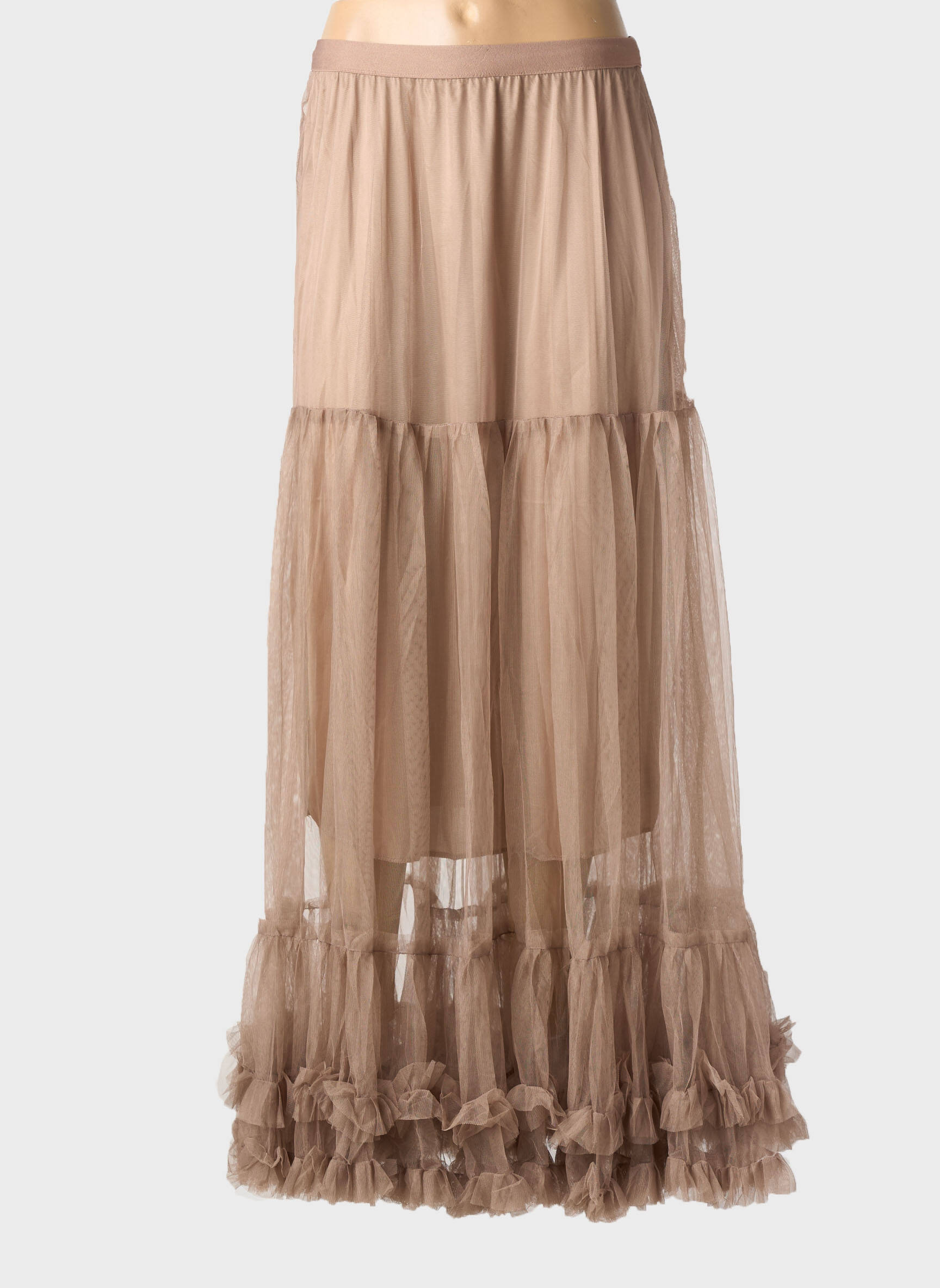 Jupe longue coupe droite marron CIVICO 1 femme