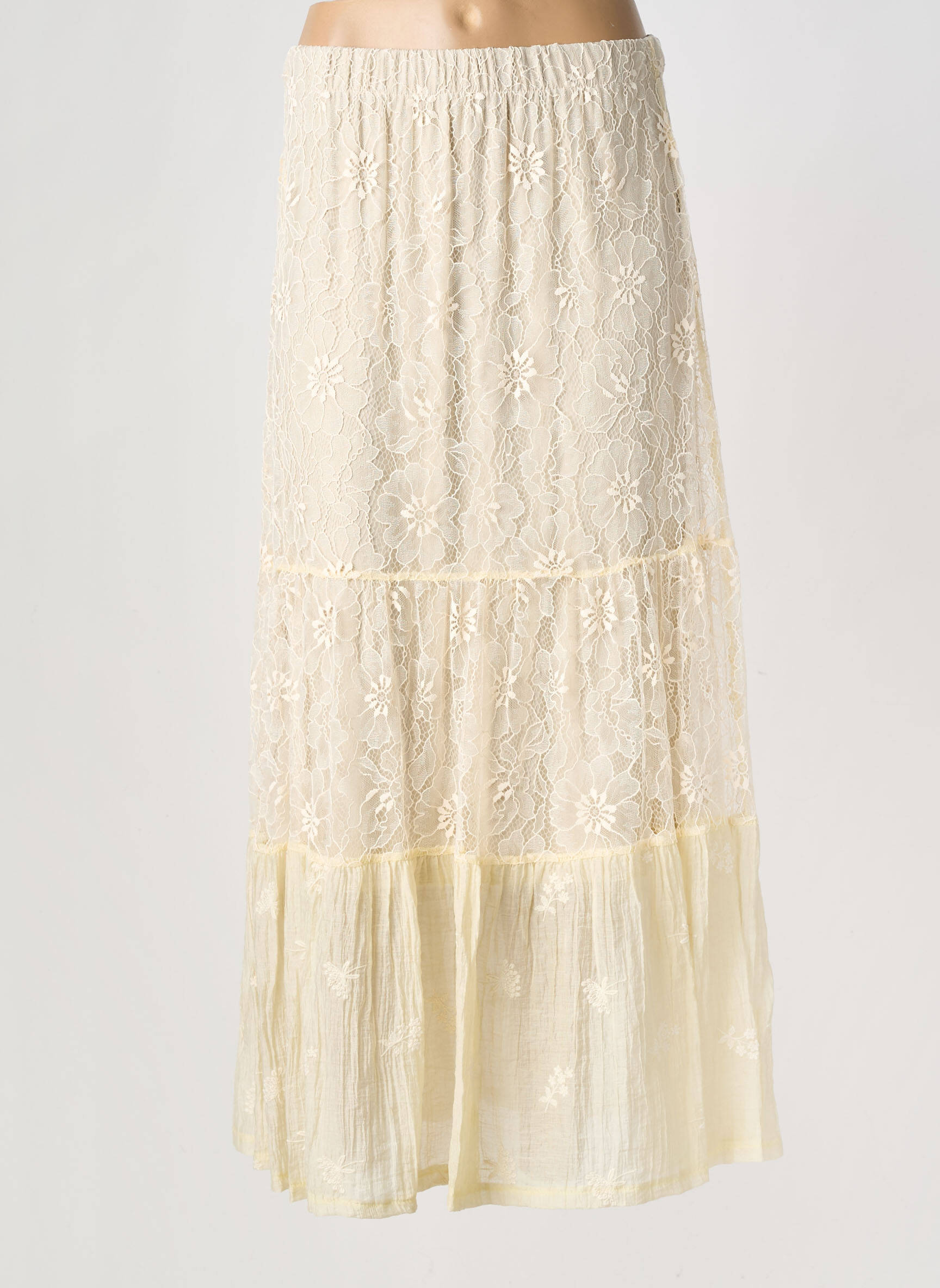 Jupe longue coupe droite jaune ALTAMIRA femme