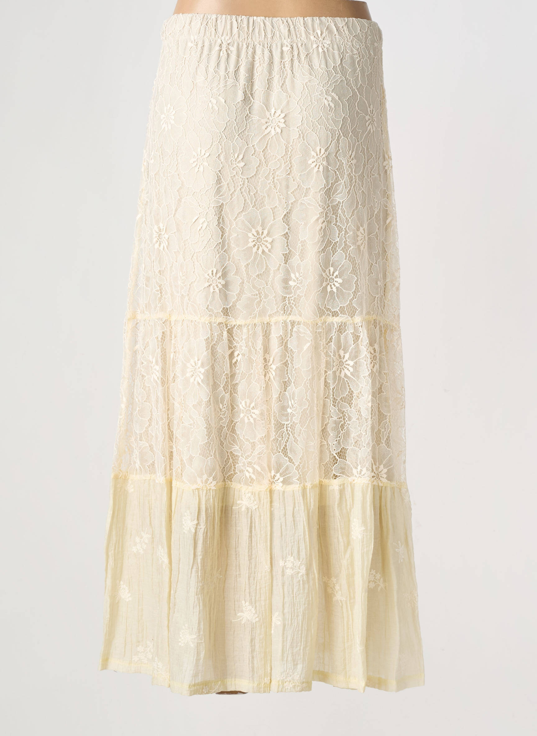 Jupe longue coupe droite jaune ALTAMIRA femme